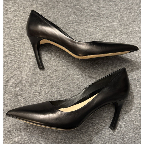 M.M. Lafleur The Ginger Pump Black Kidskin Point Toe SIze Eu 38 Us 7.5(flaw) - Picture 6 of 10